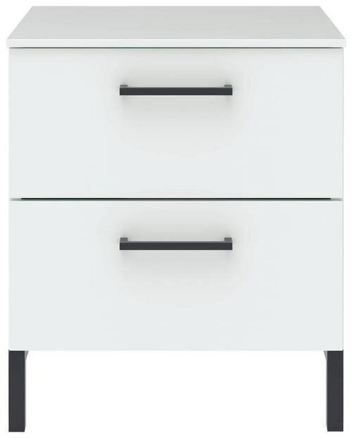 NACHTSCHRANK 42/51/41 cm  - Schwarz/Weiß, Design, Holzwerkstoff/Metall (42/51/41cm) - Novel