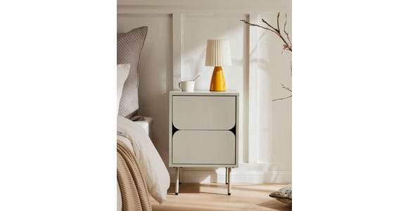 NACHTKÄSTCHEN 40/60/40 cm  in Seidengrau  - Seidengrau, Design, Holzwerkstoff/Metall (40/60/40cm) - Xora