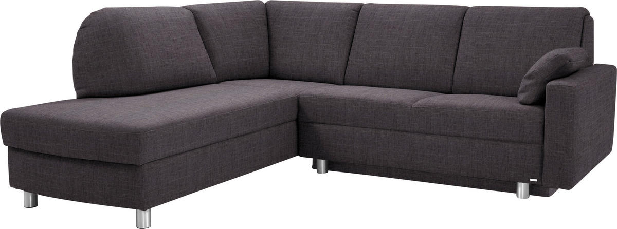 ECKSOFA in Chenille Schieferfarben, Dunkelgrau  208/227 cm  - Schieferfarben/Dunkelgrau, KONVENTIONELL, Textil/Metall (208/227cm) - Sedda