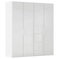 DREHTÜRENSCHRANK 201/235/61 cm,  in Weiß, 4-türig  - Weiß, Basics, Glas/Holzwerkstoff (201/235/61cm) - Novel