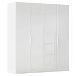 DREHTÜRENSCHRANK 201/223/61 cm,  in Weiß, Weiß Hochglanz, 4-türig  - Weiß Hochglanz/Weiß, Basics, Holzwerkstoff/Metall (201/223/61cm) - Novel