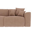 ECKSOFA in Lederlook Cappuccino  - Chromfarben/Cappuccino, KONVENTIONELL, Kunststoff/Textil (195/293cm) - Carryhome