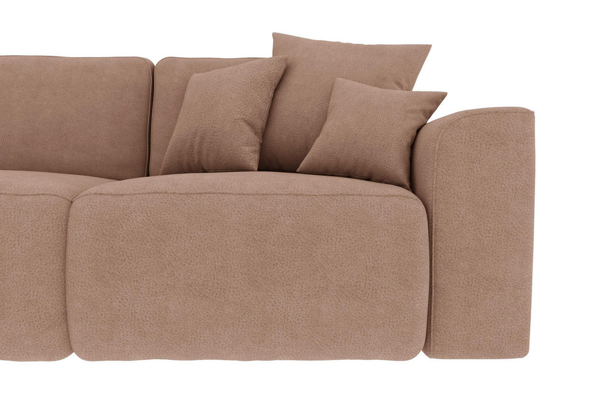 ECKSOFA Cappuccino Lederlook  - Chromfarben/Cappuccino, KONVENTIONELL, Kunststoff/Textil (195/293cm) - Carryhome