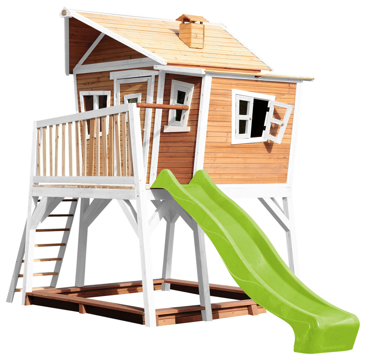 SPIELTURM 432/288/193 cm  - Braun/Weiß, KONVENTIONELL, Holz (432/288/193cm) - Ambia Garden