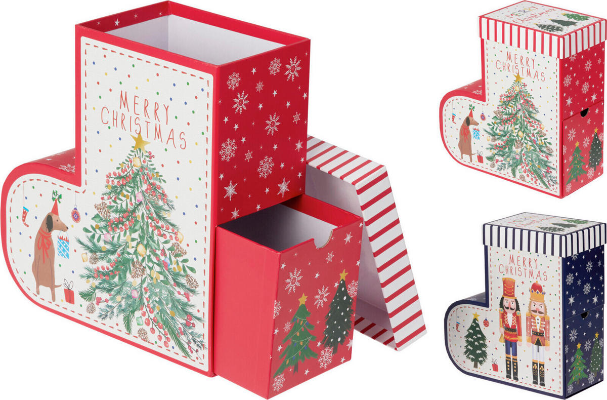 AJÁNDÉKDOBOZ  - színes, Basics, papír (24/11/25cm)