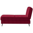 SCHLAFSOFA in Flachgewebe Rot  - Rot/Schwarz, MODERN, Textil/Metall (205/90/92cm) - Novel