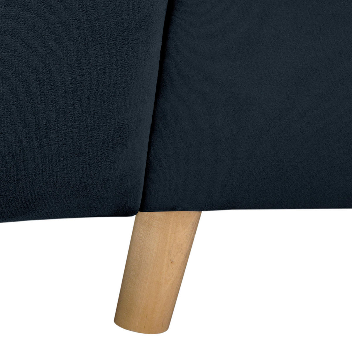 ECKSOFA inkl. Hocker Ariella in Samt Dunkelblau  231/161 cm  - Naturfarben/Dunkelblau, Design, Holz/Textil (231/161cm) - Livetastic