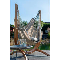 HÄNGEMATTE Grau, Gestell  - Eukalyptusholzfarben/Grau, KONVENTIONELL, Holz/Textil (100/152/92cm) - La Siesta