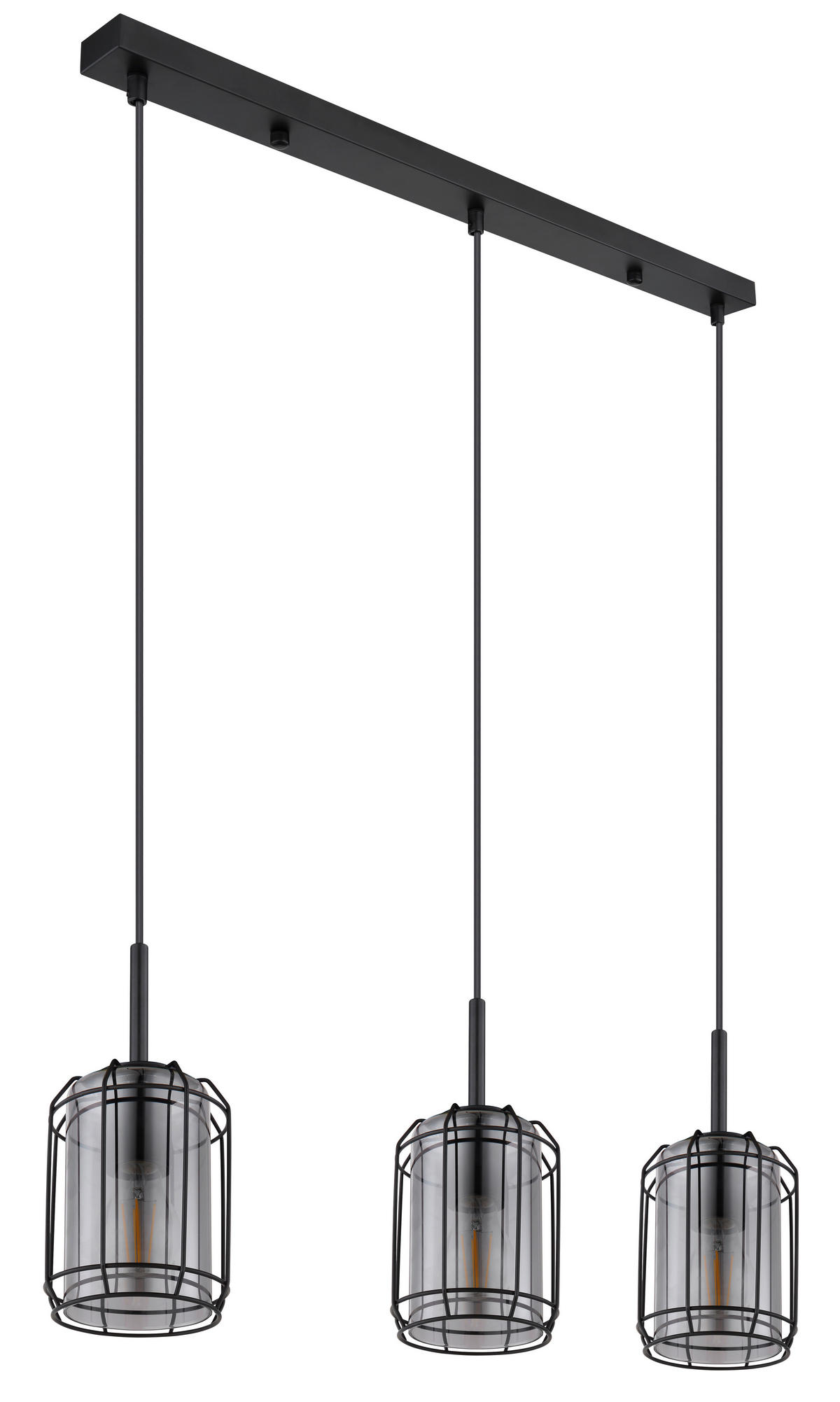 HÄNGELEUCHTE 77/13/120 cm    - Schwarz, Design, Glas/Metall (77/13/120cm) - Globo