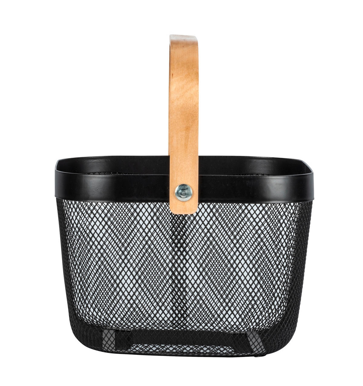 AUFBEWAHRUNGSKÖRBCHEN  - Schwarz/Braun, KONVENTIONELL, Holz/Metall (25/17/25cm) - Wenko