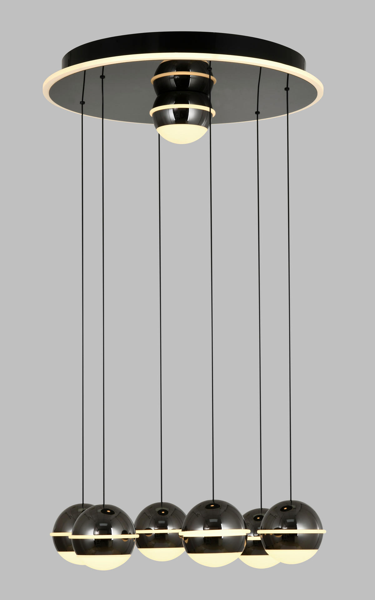 LED-HÄNGELEUCHTE Biarritz 46/150/46 cm  - Schwarzchrom, Design, Kunststoff/Metall (46/150/46cm)