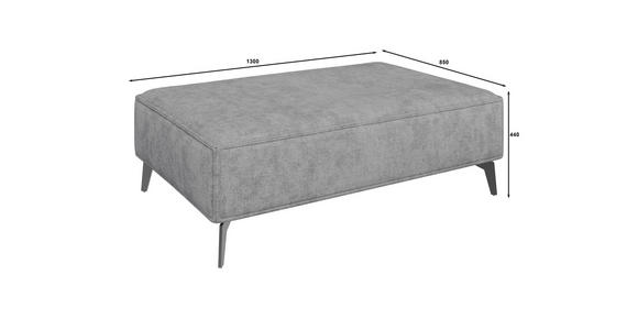 HOCKER in Textil Dunkelgrau  - Dunkelgrau/Schwarz, MODERN, Textil/Metall (130/44/85cm) - Carryhome