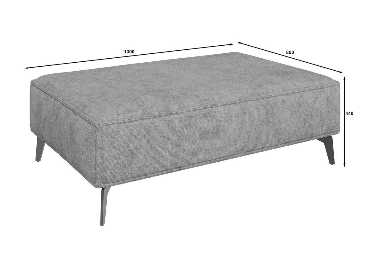 HOCKER in Textil Grau  - Schwarz/Grau, MODERN, Textil/Metall (130/44/85cm) - Carryhome