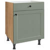 KOCHFELDUMBAUSCHRANK 60/87/56 cm  in Grün, Eichefarben  - Eichefarben/Schwarz, MODERN, Holzwerkstoff/Metall (60/87/56cm) - Nobilia