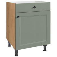 KOCHFELDUMBAUSCHRANK 60/87/56 cm  in Grün, Eichefarben  - Eichefarben/Schwarz, MODERN, Holzwerkstoff/Metall (60/87/56cm) - Nobilia