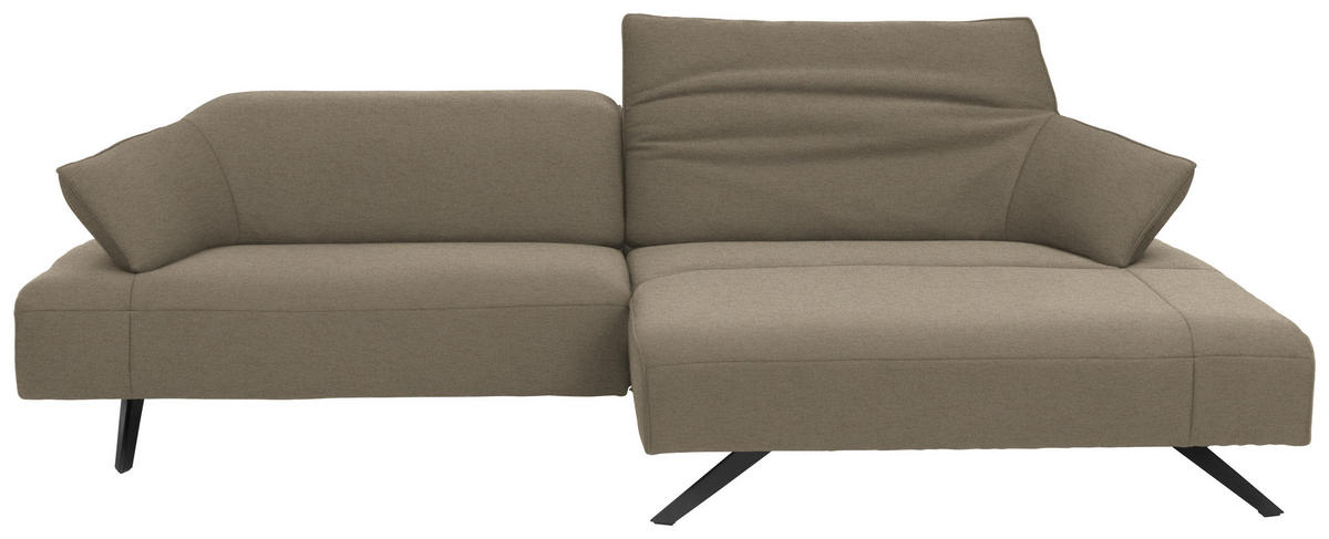 ECKSOFA in Struktur Beige  276/165 cm  - Anthrazit/Beige, Design, Textil/Metall (276/165cm) - Himolla