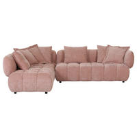 ECKSOFA in Flachgewebe Altrosa  250/289 cm  - Schwarz/Altrosa, KONVENTIONELL, Kunststoff/Textil (250/289cm) - Carryhome