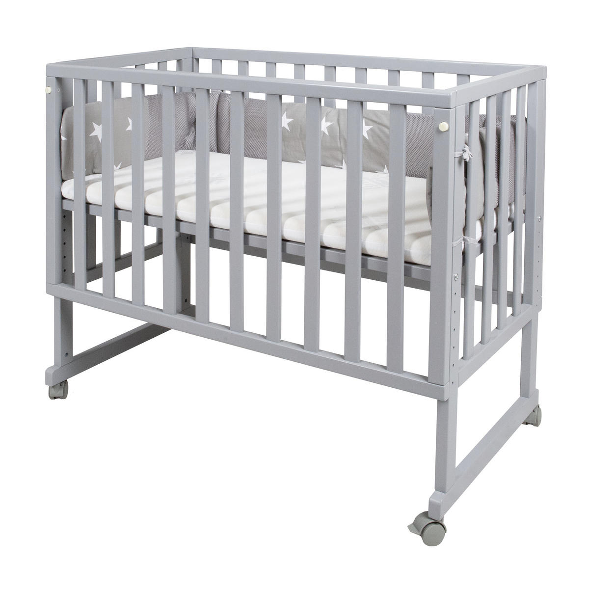 BEISTELLBETT Stubenbett 3 in 1 Little Stars  - Taupe/Grau, Basics, Holzwerkstoff/Kunststoff (49,5/85,5/90cm) - Roba