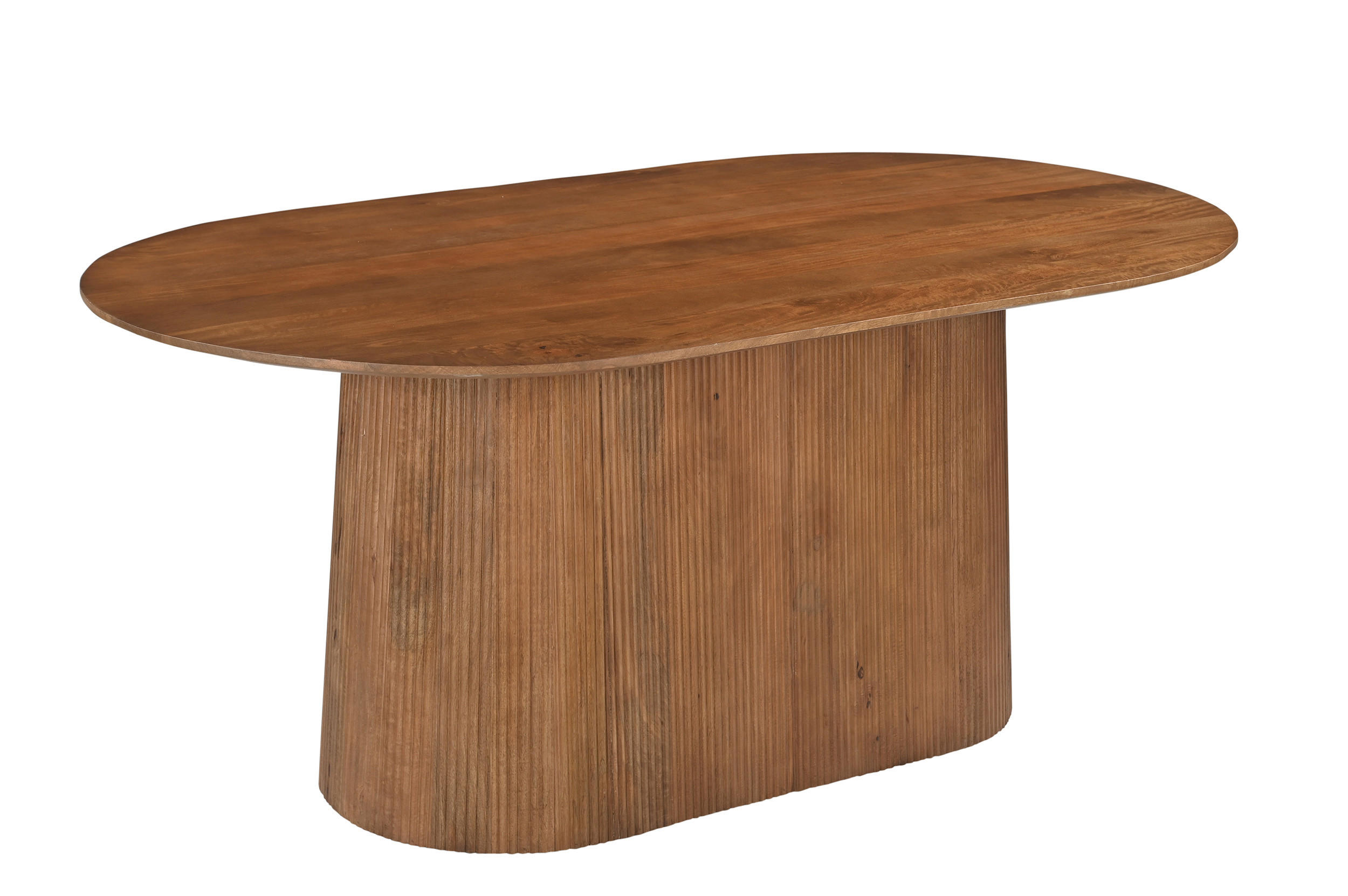 ESSTISCH 180/100/76 cm Echtholz  Holz oval Naturfarben  - Naturfarben, MODERN, Holz (180/100/76cm) - MID.YOU