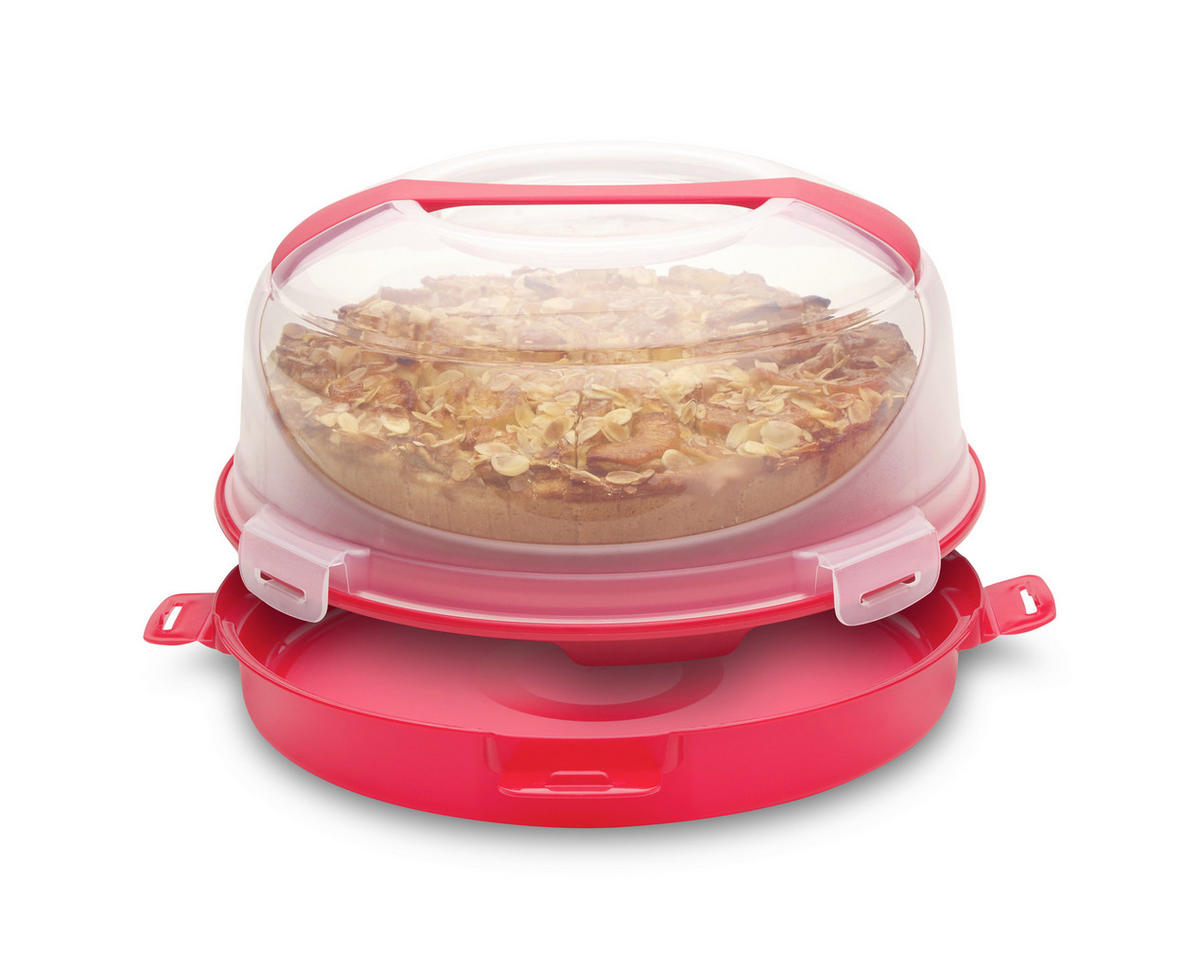 KUCHENTRANSPORTBOX - Transparent/Rot, Basics, Kunststoff (34,5/18cm) - Homeware Profession.