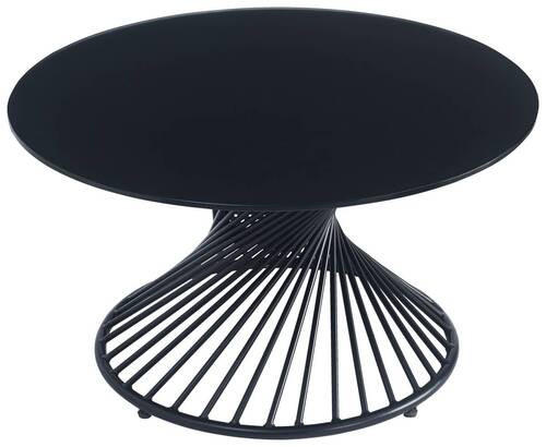 COUCHTISCH ESG 80/80/43 cm rund Schwarz  - Schwarz, Design, Glas/Metall (80/80/43cm) - Ambia Home