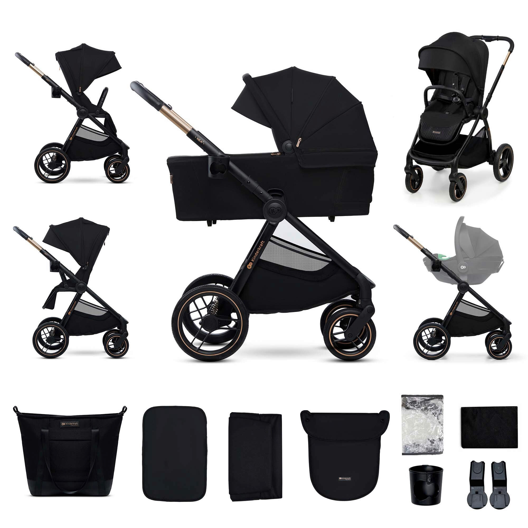 Kinderkraft Kinderwagenset Nea 2 Schwarz 60x112x81 cm