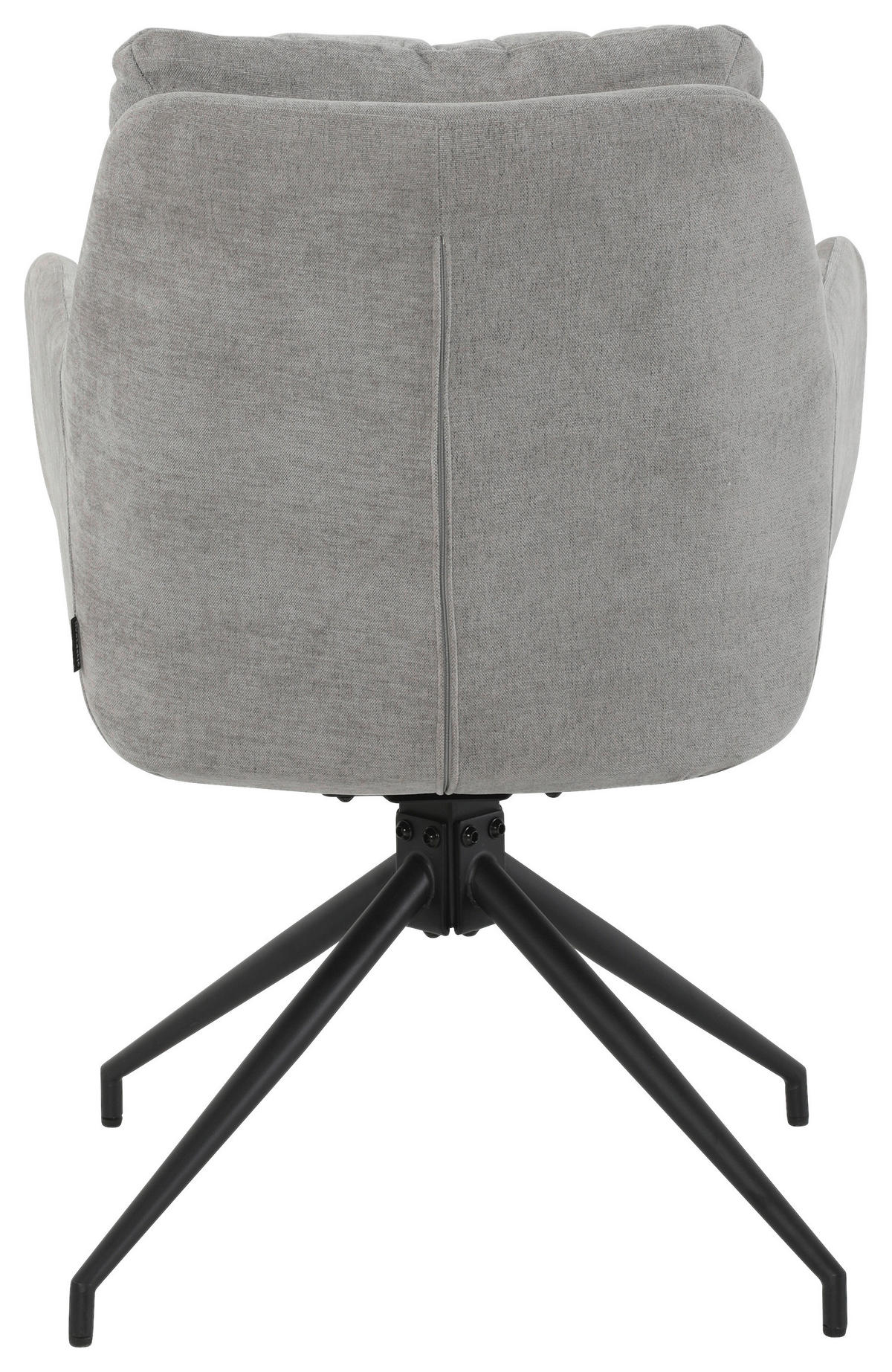 ARMLEHNSTUHL  Sitzfläche 180° drehbar, automatische Rückholfunktion Chenille  Grau, Schwarz  - Schwarz/Grau, MODERN, Textil/Metall (57.5/82/65cm) - Livetastic