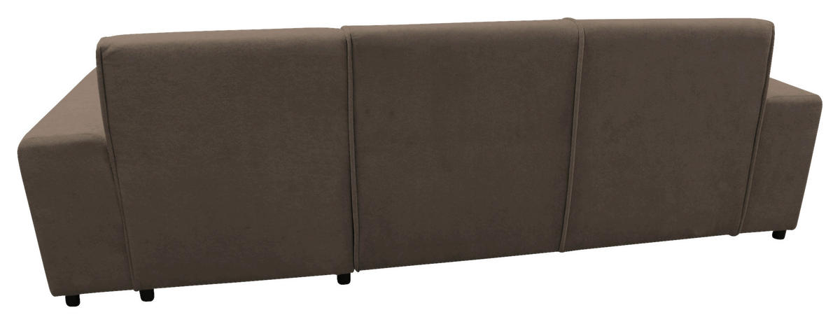 ECKSOFA in Struktur, Bouclé Braun  - Schwarz/Braun, Design, Kunststoff/Textil (270/175cm) - MID.YOU