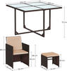 GARTENSET Flachgewebe Edelstahl  - Beige/Braun, MODERN, Glas/Kunststoff - Modante