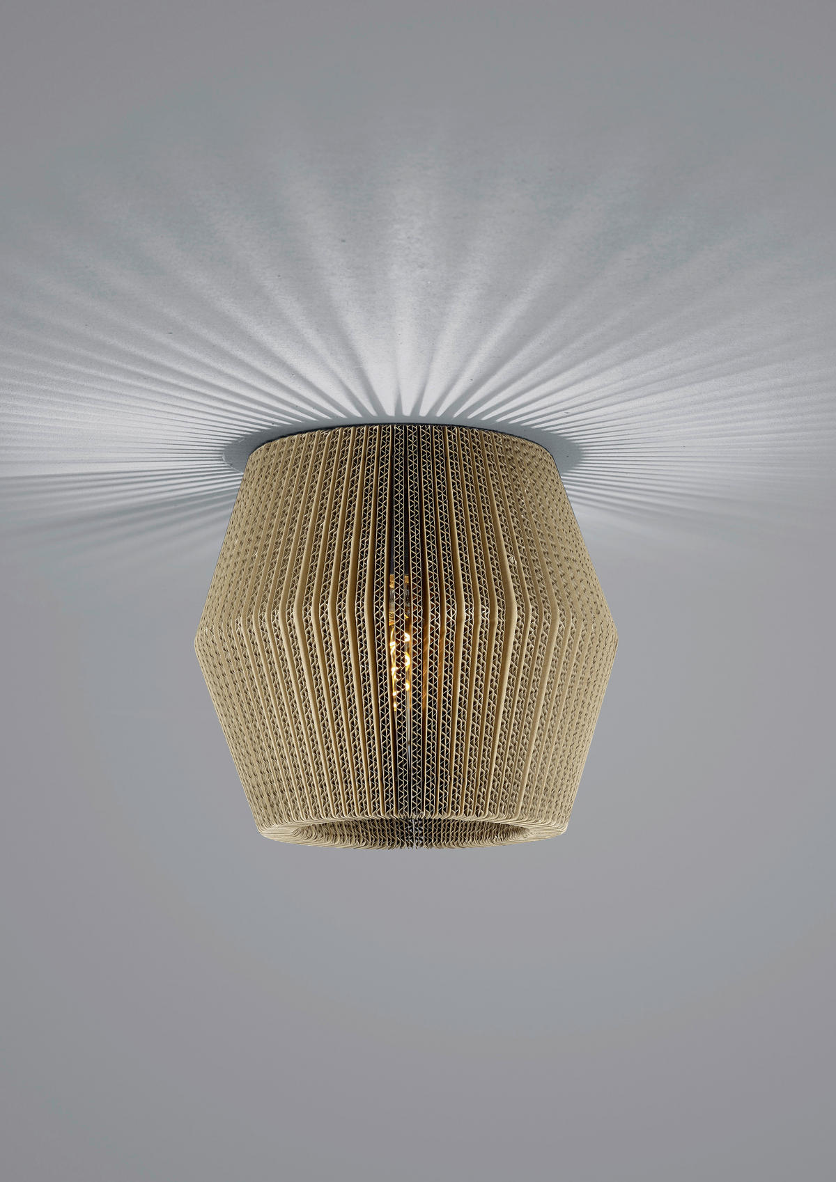 DECKENLEUCHTE 28 cm  - Naturfarben, MODERN, Wellpappe (28cm) - Hell