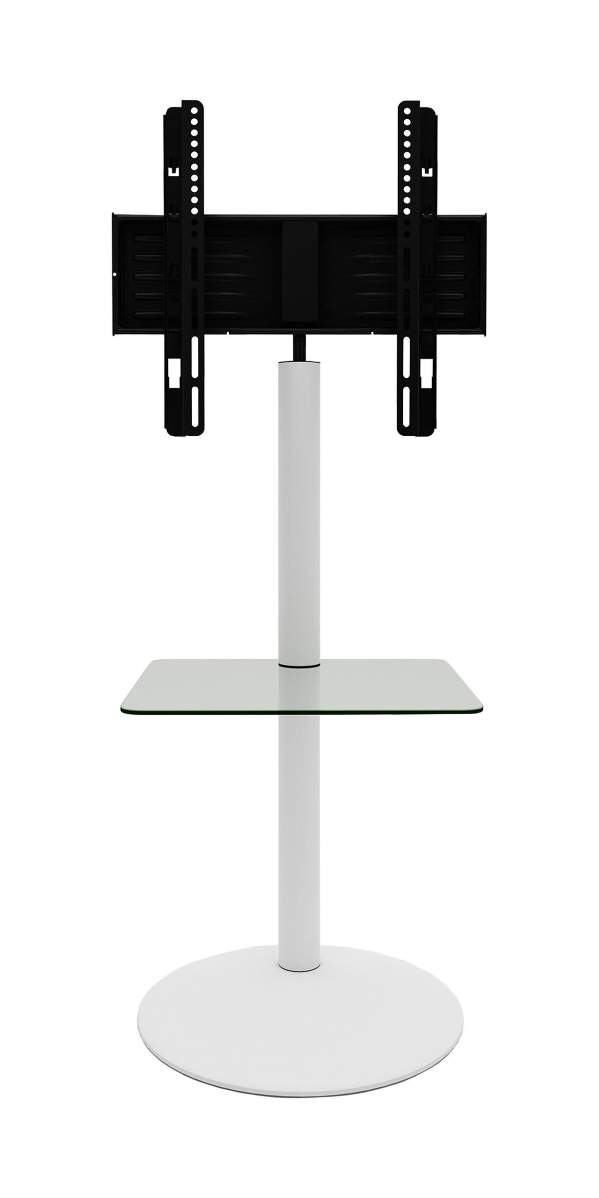 TV-RACK Metall, Glas Klar, Weiß  - Klar/Weiß, Basics, Glas/Metall (55/100/45cm) - MID.YOU