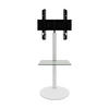 TV-RACK Metall, Glas Klar, Weiß  - Klar/Weiß, Basics, Glas/Metall (55/100/45cm) - MID.YOU