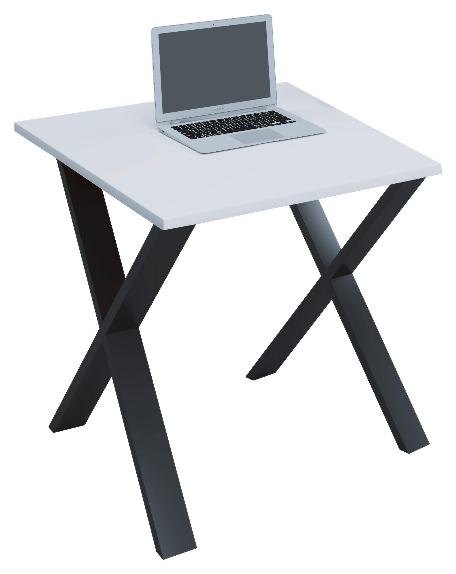 SKRIVBORD 80/80/76 cm  i svart, vit  - vit/svart, Modern, metall/trämaterial (80/80/76cm) - MID.YOU