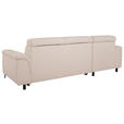 ECKSOFA Creme Flachgewebe  - Chromfarben/Creme, KONVENTIONELL, Textil/Metall (175/268cm) - Carryhome
