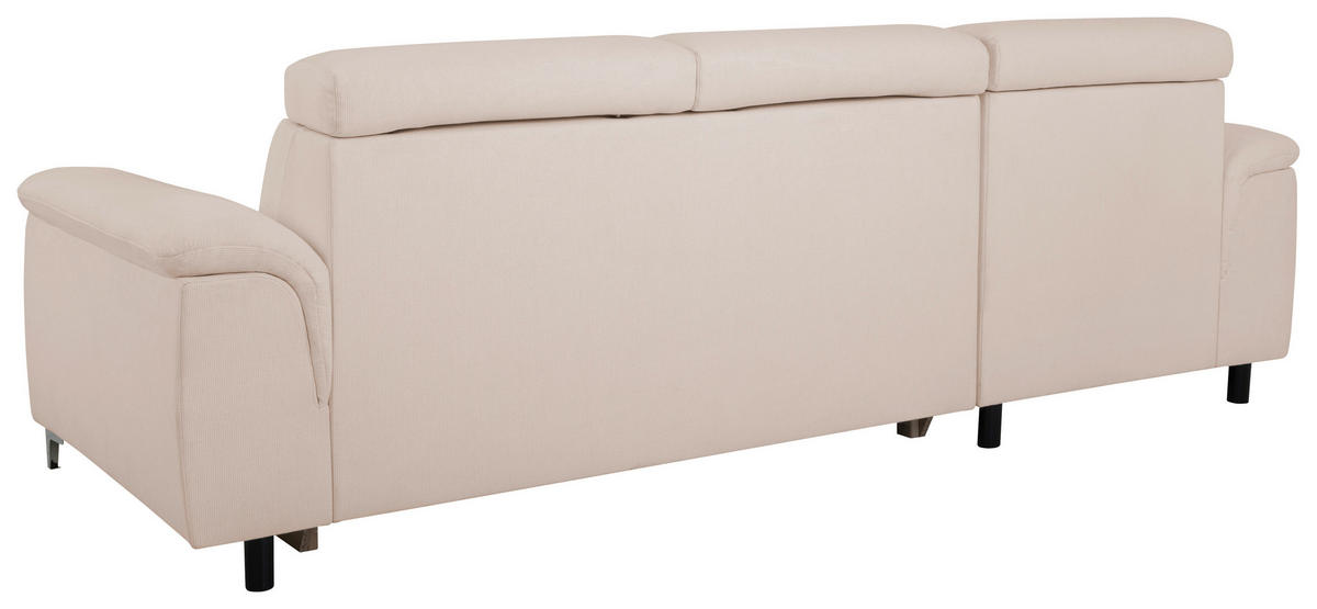 ECKSOFA in Flachgewebe Creme  - Chromfarben/Creme, Konventionell, Textil/Metall (175/268cm) - Carryhome
