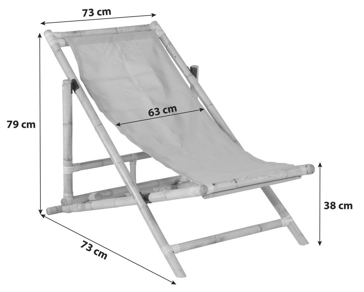 STRANDSESSEL 73/79/73 cm  - Grau, KONVENTIONELL, Holz/Textil (73/79/73cm) - Gardenson