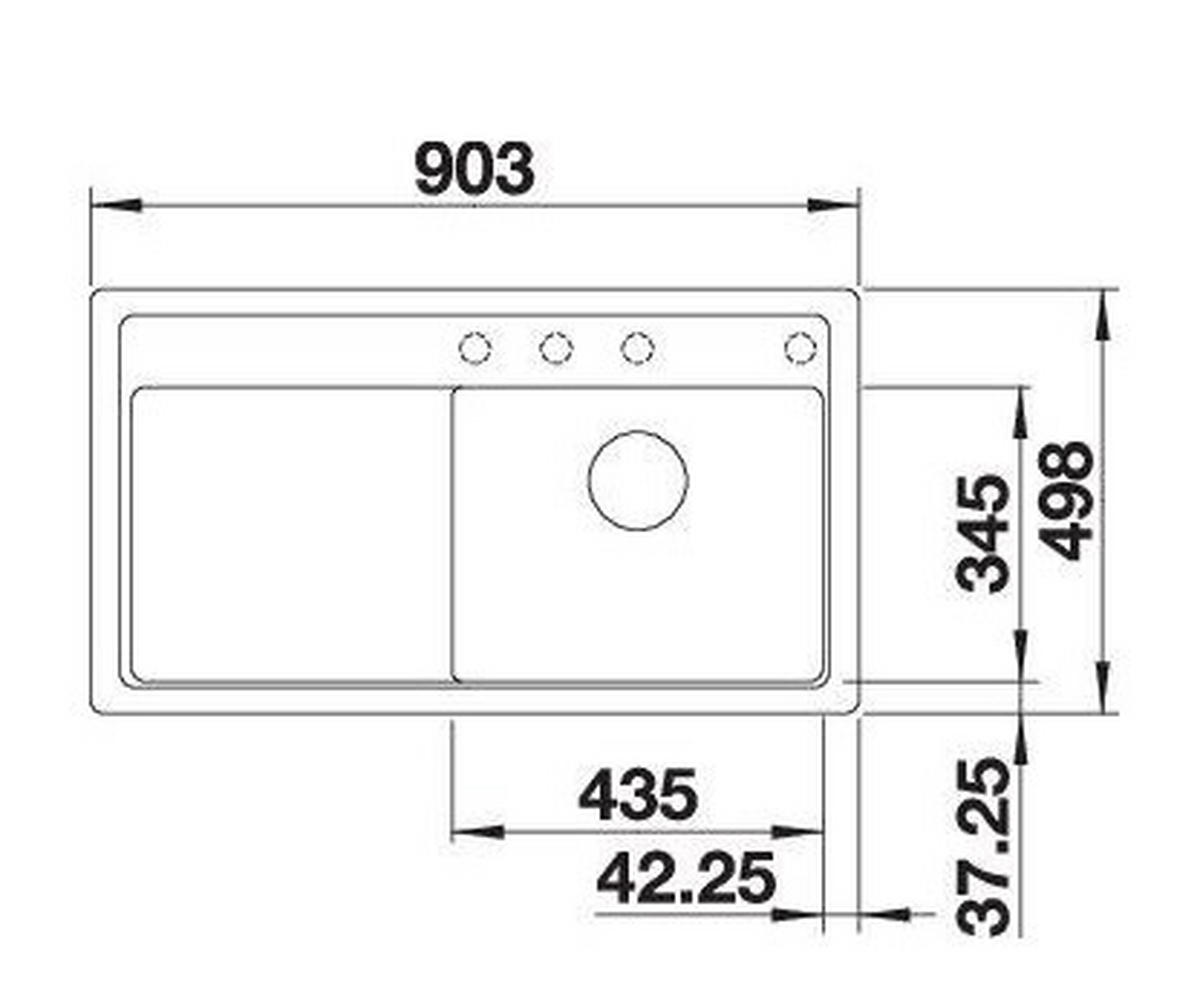 SPÜLE 525873  - Anthrazit, Design, Stein (90,3/20,2/49,8cm) - Blanco