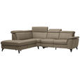 ECKSOFA in Echtleder Braun  - Schwarz/Braun, Design, Leder/Metall (239/289cm) - Cantus