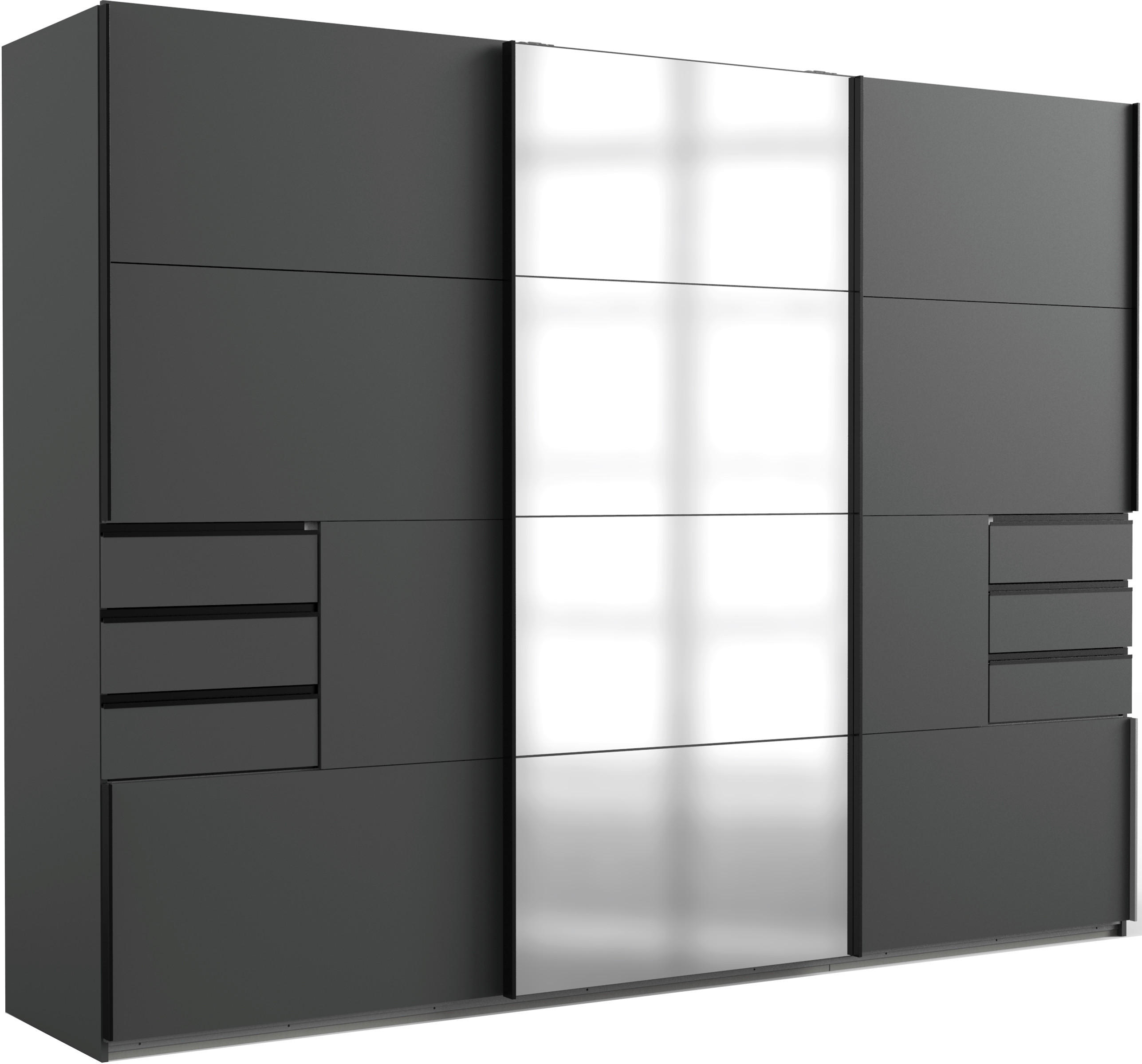 OMARA Z DRSNIMI VRATI, barve grafita  - črna/barve grafita, Design, kovina/steklo (270/208/64cm) - Ti'me