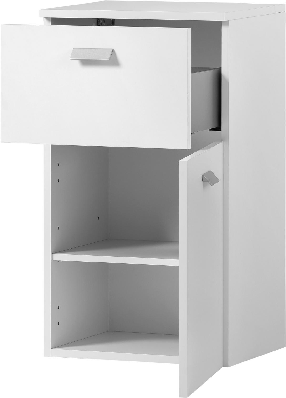 UNTERSCHRANK 40,3/70/32 cm   - Silberfarben/Weiß, KONVENTIONELL, Holzwerkstoff/Metall (40,3/70/32cm) - Stylife