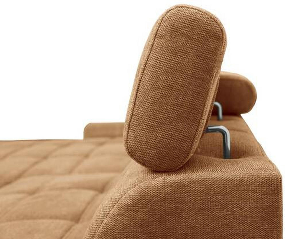 ECKSOFA inkl.Funktionen Orange Webstoff  - Schwarz/Orange, Design, Kunststoff/Textil (276/173cm) - Stylife
