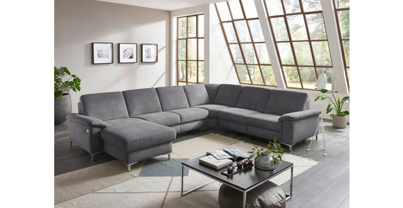 WOHNLANDSCHAFT in Chenille Grau  - Alufarben/Grau, Design, Textil/Metall (170/333/265cm) - Dieter Knoll