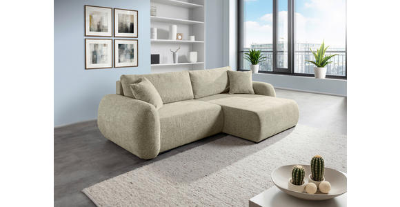 ECKSOFA Mintgrün Flachgewebe Zierkissen, Rückenkissen, Bettkasten, Schlaffunktion, Rücken echt, Liegefläche im Originalstoff  - Schwarz/Mintgrün, KONVENTIONELL, Kunststoff/Textil (250/145cm) - Carryhome