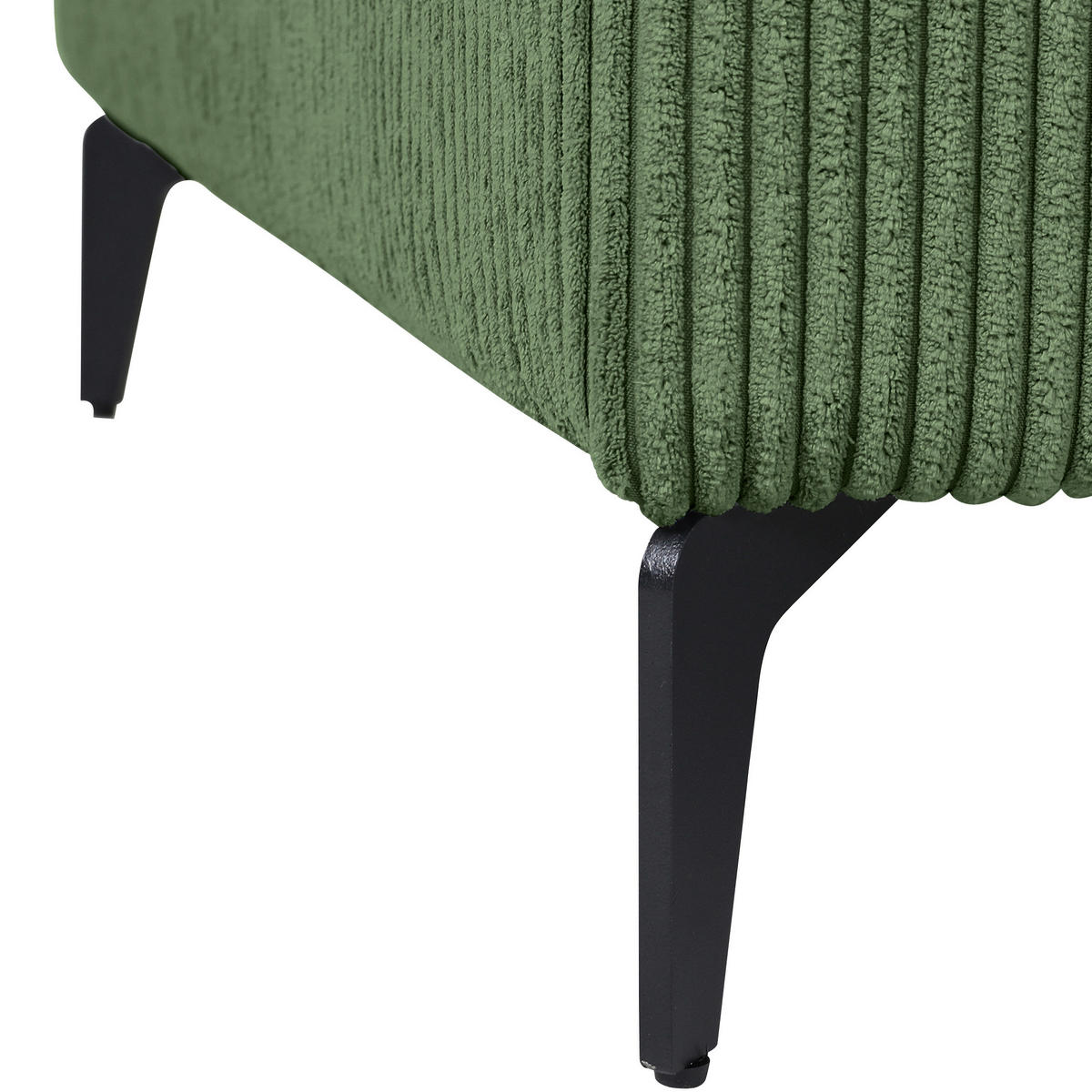 ECKSOFA in Cord Olivgrün  - Schwarz/Olivgrün, Konventionell, Textil/Metall (285/170cm) - Carryhome