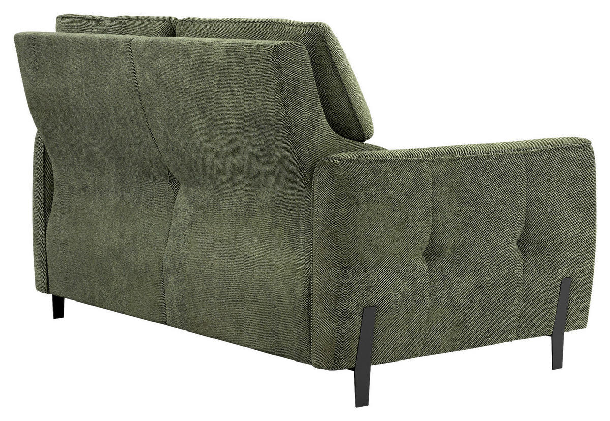 2-SITZER-SOFA Plüsch Dunkelgrün  - Dunkelgrün/Schwarz, Design, Textil/Metall (149/91/101cm) - Stylife