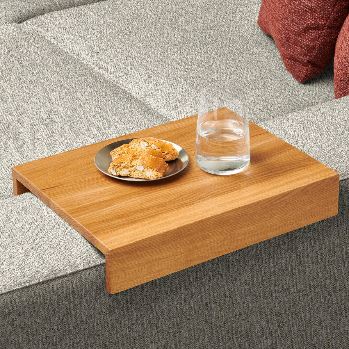 ECKSOFA  in Chenille Hellgrau  316/206 cm  - Eichefarben/Hellgrau, Design, Textil (316/206cm) - Sedda