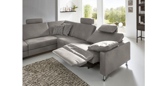 ECKSOFA in Mikrofaser Alufarben 242/275 cm - Alufarben, Design, Textil/Metall (242/275cm) - Dieter Knoll