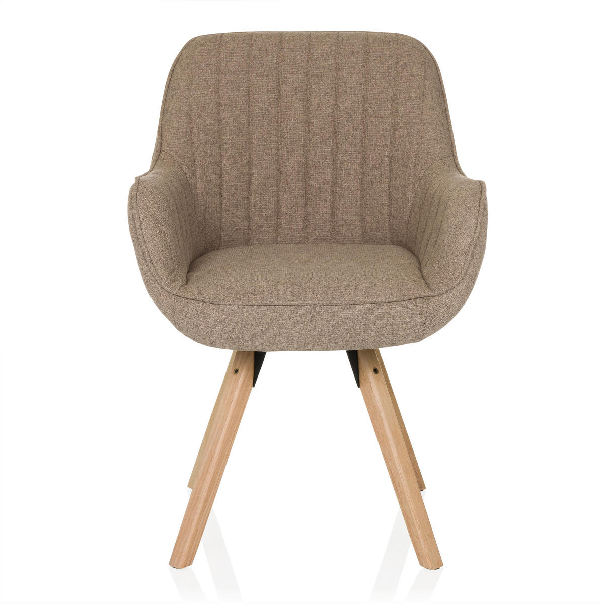 ARMLEHNSTUHL   Flachgewebe  Beige  - Beige/Buchefarben, MODERN, Holz/Textil (56/84/62cm) - MID.YOU