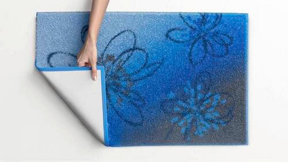 BADEMATTE Blau 70/120 cm  - Blau, KONVENTIONELL, Kunststoff/Textil (70/120cm) - Grund