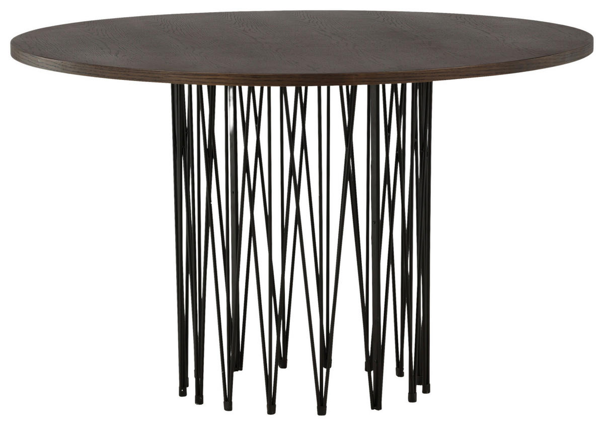 MATBORD i metall, trämaterial 120/120/74 cm   - svart/mörkbrun, Design, metall/trämaterial (120/120/74cm) - Livetastic